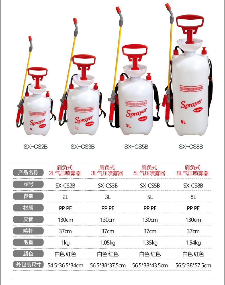 市下SX-CS5B 5L手動(dòng)肩負(fù)壓縮式噴霧器手握圖片3