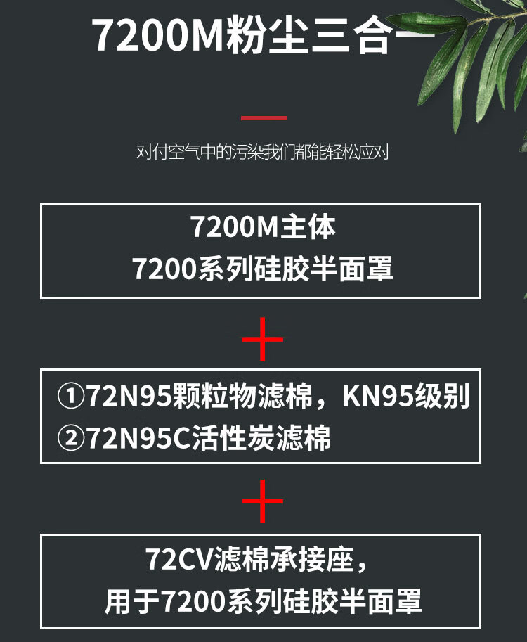 Honeywell霍尼韋爾7200MC硅膠半面罩防塵面具套裝6