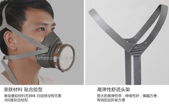 3M3200化工噴漆防毒面具高級(jí)橡膠材質(zhì)，頭帶舒適