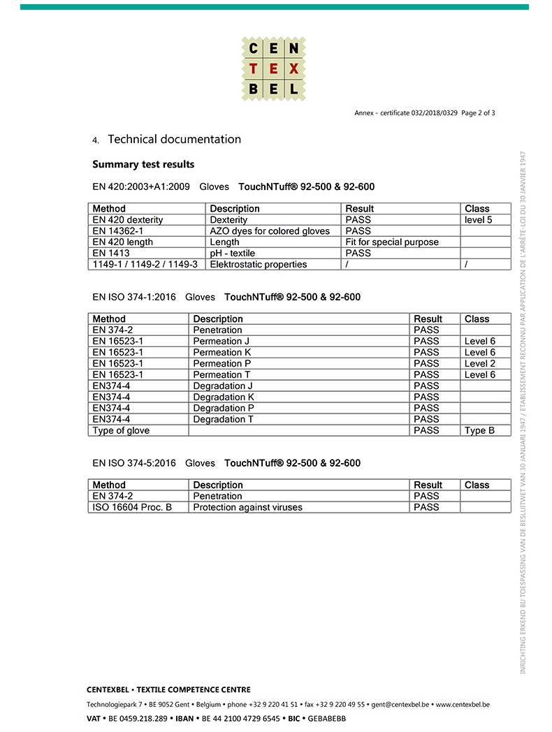 ansell安思爾92-600丁腈手套檢測報告英文版2